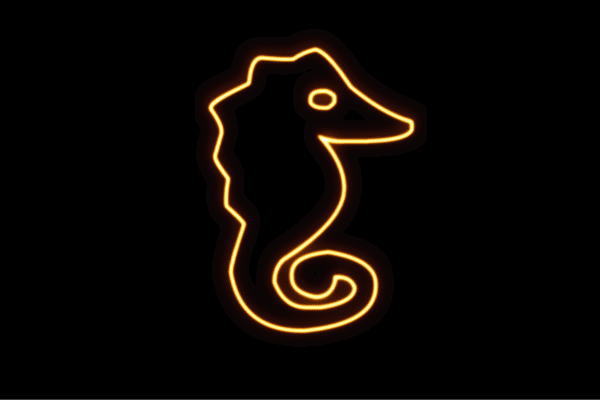 ネオン　タツノオトシゴ2　たつのおとしご　サカナ　魚　夏　海　動物　アニマル　ネオンライト　電飾　LED　ライト　サイン　neon　看板　イルミネーション　インテリア　店舗　ネオンサイン　アメリカン雑貨　おしゃれ