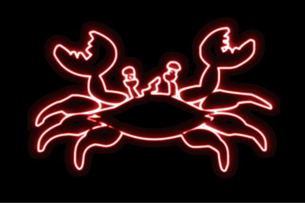 【ネオン】カニ【7】【かに】【蟹】【海】【クラブ】【動物】【アニマル】【夏】【サマー】【ネオンライト】【電飾】【LED】【ライト】【サイン】【neon】【看板】【イルミネーション】【イン…