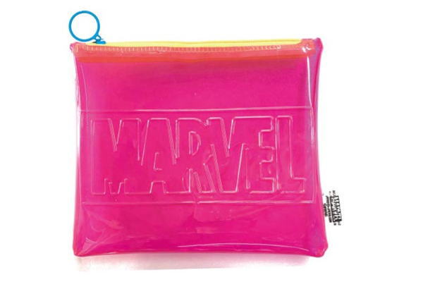 【マーベルキャラクター】ビニールポーチ【ロゴ】【ピンク】【マーベル】【コミック】【ヒーロー】【アメコミ】【MARVEL】【映画】【アニメ】【文房具】【学校】【小物入れ】【ポーチ】【ケース】