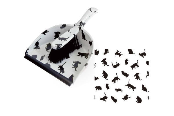 【黒猫シリーズ】ブルームとダストパン【S】【ホワイト】【掃除】【掃除】【ホウキ】【チリトリ】【ブルーム】【ダストパン】【ネコ】【猫】【黒猫】【キャット】【ねこ】【ネコ雑貨】【雑貨】【グッズ】のサムネイル