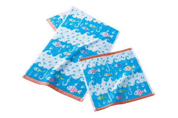 【ポルトガル製】フェイスタオル【フィッシュパターン】【ポルトガル】【名産】【シンプル】【高級】【西欧】【タオル】【たおる】【グッズ】【かわいい】