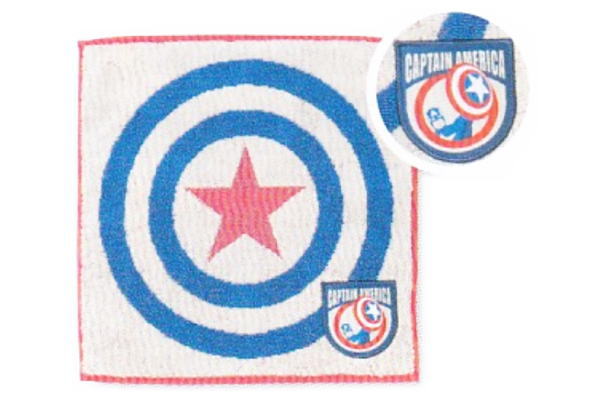 【マーベルキャラクター】ミニタオル【ワッペン】【キャプテン・アメリカ】【MARVEL】【ヒーロー】【キッズ】【タオル】【アニメ】【グッズ】【映画】
