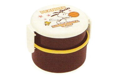 【日本製】【スヌーピー】【SNOOPY】丸型ランチボックス2段【スポーツバッジ】【バスケ】【ウッドストック】【ピーナッツ】【すぬーぴー】【アニメ】【ピクニック】【ランチ】【弁当箱】【弁当】【行楽】【ランチボックス】【お弁当箱】