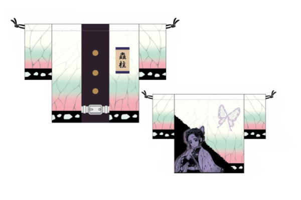 【鬼滅の刃】羽織風巾着【 胡蝶しのぶ】【 こちょうしのぶ】【鬼滅】【きめつのやいば】【少年ジャンプ】【ジャンプ】【巾着】【アニメ】【集英社】【テレビ】【漫画】【ポーチ】【ミニ】【小物入れ】