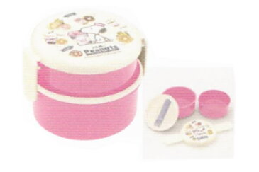 【スヌーピー】【SNOOPY】丸型ランチボックス2段(フォーク付)【21】【ドーナツショップ】【ピーナッツ】【ウッドストック】【すぬーぴー】【アニメ】【キャラクター】【お弁当箱】【弁当箱】【遠足】【保育園】【幼稚園】【グッズ】【かわいい】