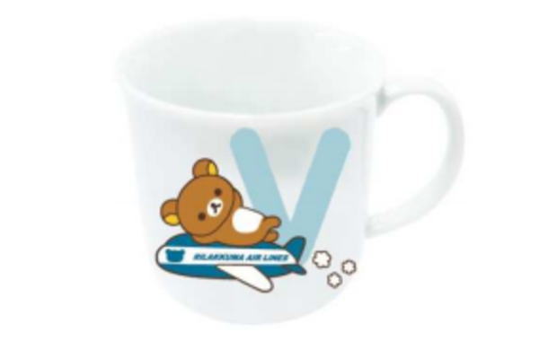 【リラックマ】イニシャルマグ【V】【りらっくま】【サンエックス】【くま】【クマ】【ゆるキャラ】【RIRAKKUMA】【マグ】【コップ】【カップ】【食事】【食器】【子供】【キッズ】【雑貨】【グッズ】