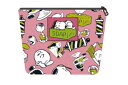 【送料無料】 【スヌーピー】【SNOOPY】舟形コスメティックポーチ【ピンク×グリーン】【ピーナッツ】【ウッドストック】【すぬーぴー】【アニメ】【キャラクター】【ポーチ】【ケース】【化粧】【メイク】【コスメ】【化粧ポーチ】【メイクポーチ】【雑貨】【グッズ】(4)