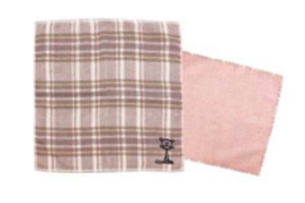 【スヌーピー】【SNOOPY】ミニタオル【ピンク】【チェック】【ピーナッツ】【ウッドストック】【すぬー..
