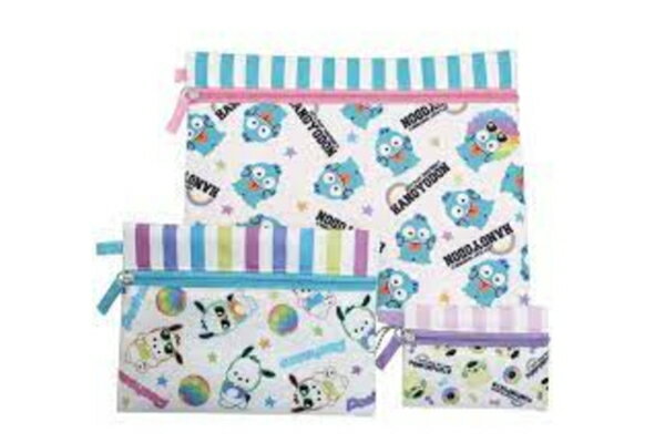 【送料無料】 【サンリオキャラクター】3連ポーチ【ディスコ】【ハンギョドン】【ポムポムプリン】【ポチャッコ】【サンリオ】【ポーチ】【ケース】【小物入れ】【整理】【収納】【ペンケース】【文房具】【メイク】【化粧ポーチ】【雑貨】【グッズ】