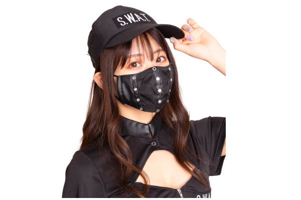 【送料無料】 【オリジナル】コスチュームマスク 【ブラック】【黒】【レザー】【マスク】【仮装】【コスチューム】【コスプレ】【パーティー】【イベント】【ハロウィン】【パーティーグッズ】【雑貨】【グッズ】のサムネイル