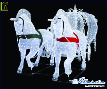 【イルミネーション】LED クリスタルグロー 白馬の馬車【馬車】【3D】【大型用品】【クリスマス】【イルミネーション】【電飾】【装飾】【飾り】【パーティ】【イベント】【光】【LED】【モチーフ】【かわいい】今年もかわいいイルミネーションで飾り付け