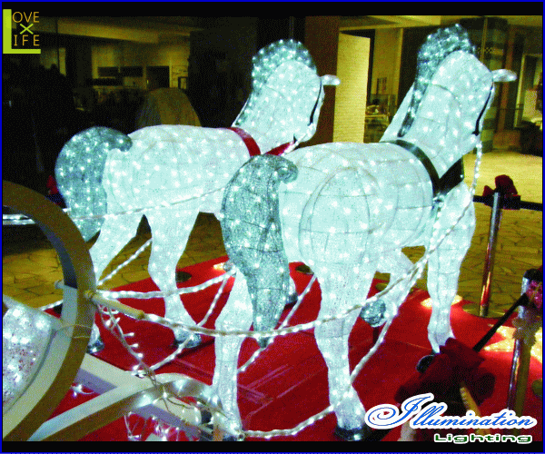 【イルミネーション】LED クリスタルグロー 白馬の馬車【馬車】【3D】【大型用品】【クリスマス】【イルミネーション】【電飾】【装飾】【飾り】【パーティ】【イベント】【光】【LED】【モチーフ】【かわいい】今年もかわいいイルミネーションで飾り付け