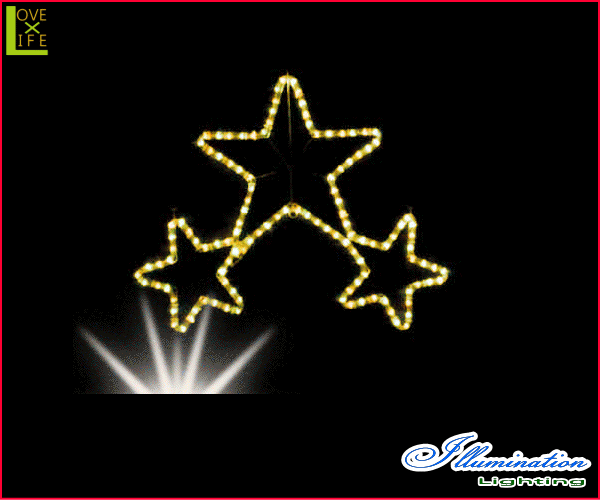 【20 】トリプル スター【壁掛け】【モチーフ】【星】【3連星】【スター】トップスターに最適な3重星！かわいさと美しさを兼ね備えた♪【2013年新作】【送料無料】【大人気】【イルミネーション】【クリスマス】【LED】【大人気】【大人気】