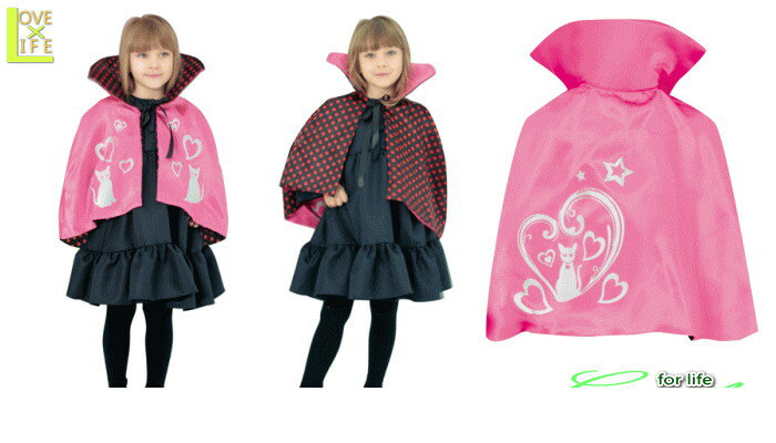 キッズ　95R007　リバーシブル　ケープマント　仮装　パーティ　リバーシブルが嬉しい♪かわいいケープ(..