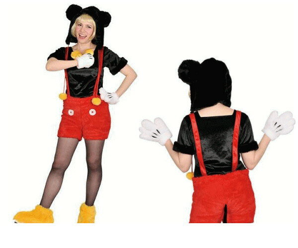 レディ 95R268 アダルト モコモコ ミッキーマウス (Disney)ミッキー ディズニー 仮装 パーティ ランド あったか素材でモコモコかわいい♪☆AOIコレクションのコス♪コスプレ 衣装 コスチューム 大
