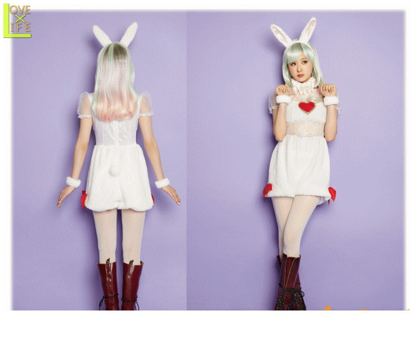 レディ LLL Baby Heart Bunny ハートバニー ウサギ ラビット AMO ふしぎの国のアリス 仮装 衣装 コスプレ コスチューム ハロウィン パーティ イベント かわいい かわいい衣装でかっこよく着こなし AMOプロデュースのコスチュームブランド