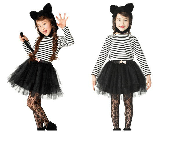 キッズ ノワールキティL ネコ キャット アニマル ハロウィン コスプレ コスチューム 衣装 仮装 かわいい