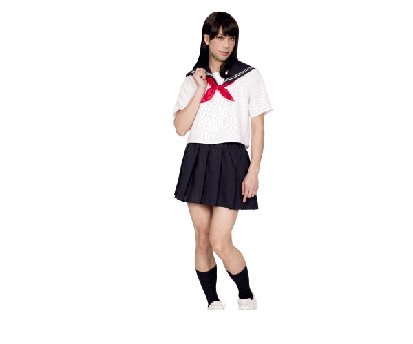 UNISEX　純情セーラーMAN制服　セーラー服　女子高生　高校生　中学生　女装　仮装　衣装　コスプレ　コスチューム　ハロウィン　パーティ　アキバ系　イベント　かわいい