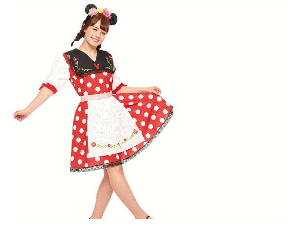 レディ　ミニーマウスチロリアン　ミニー　ディズニー　Disney　ハロウィン　コスプレ　コスチューム　衣装　仮装　集団仮装　かわいいのサムネイル