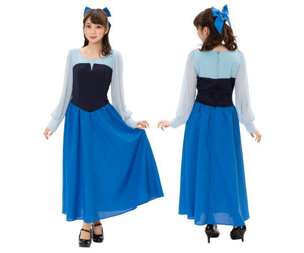 Lady Aqua Blue Girl Dress Princess Girl Ladies Halloween Costume Fancy Dress Cosplay Costume Event Banquet Party Group Fancy Dress Cute