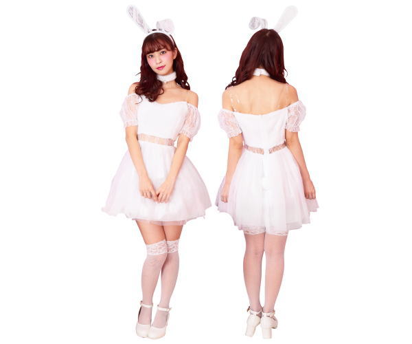 레이디 코케티슈 걸리 화이트 레이스 토끼 토끼 소녀 토끼 토끼 유니폼 소녀 할로윈 의상 가장 코스프레 의상 이벤트 연회 파티 집단 집단 가장 집단 코스프레 귀여운