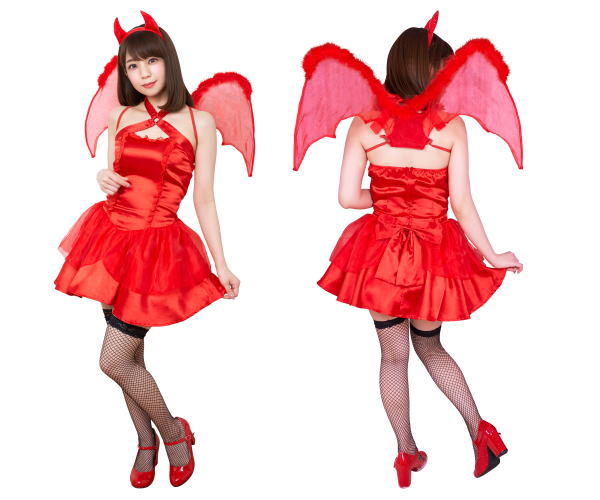 레이디 토키 메키 그래피티 TG 레드 데빌 데빌 악마 날개 할로윈 의상 가장 코스프레 의상 이벤트 연회 파티 집단 집단 가장 집단 코스프레 귀여운