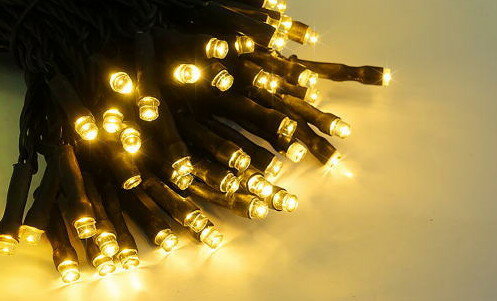 【LED】【ライト】【ストレート】プレミアムスリムストリングライト【シャンパンゴールド】【ゴールド】【100球】【拡散LED】【ストレートライト】【ストリング】【ライト】【プロ】【工事】【イルミネーション】【クリスマス】【電飾】【飾り】