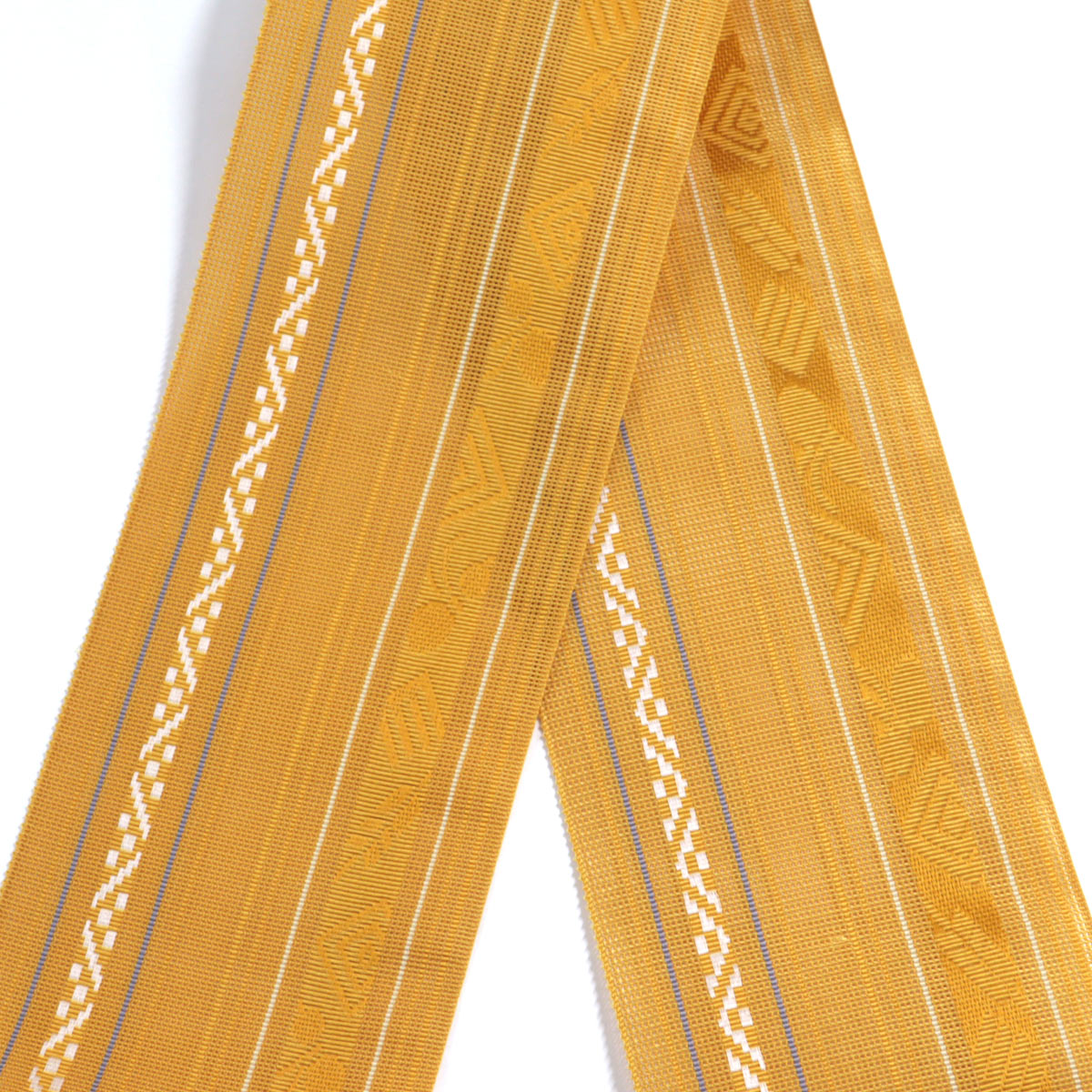 紗角帯 夏用 単衣帯 -11A- 山吹色 正絹 博多織 絹100%
