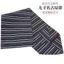 【30%OFF/Fashion THE SALE】 九寸名古屋帯 名古屋仕立て -30- 柴胡庵 綿混 絹混 帯芯入り 黒/縞