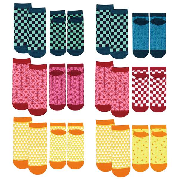 和柄カラフル靴下 12入【景品 おもちゃ 子供会 お祭り くじ引き 縁日 お子様ランチ】