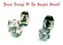 アレルギーフリー/ステンレスピアス/4mm/6mm/キュービックストーン/スタッドピアス(片売り)1-1441-1442