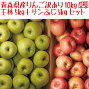 りんご 青森県産　りんご10kgセット　王林5kg15-25玉程度、ふじ5kg15-25玉程度