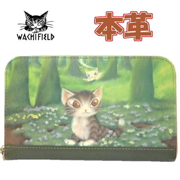 ダヤン 財布 わちふぃーるど 森のささやき ラウンド長財布 緑 グリーン レディース 財布 猫 猫柄 ネコ柄 ブランド プレゼント かわいい グッズ 猫好き 風水 運気 ダヤングッズ 猫好き プレゼント 誕生日