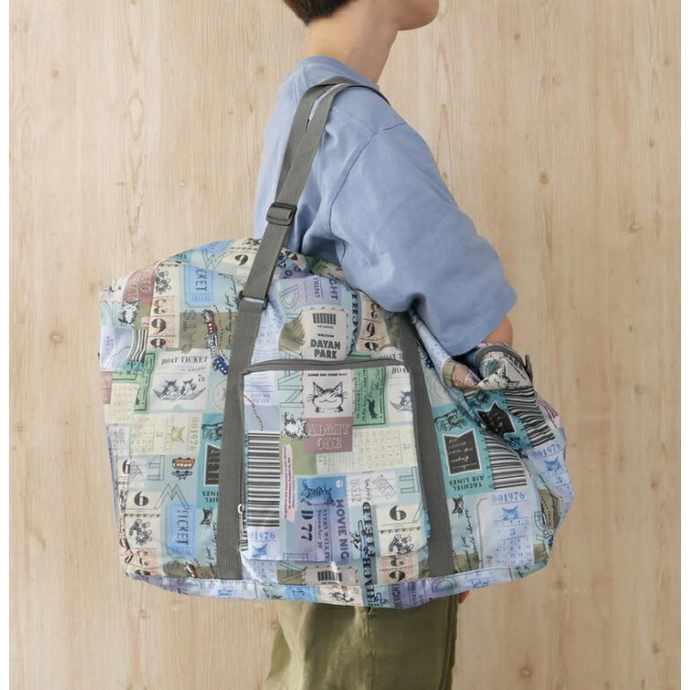 ダヤン バッグ わちふぃーるど 折りたたみボストンバッグ チケット 軽量 ボストンバッグ 猫 猫柄 猫好 き 猫 猫雑貨 猫グッズ ネコ ねこ 猫のダヤン かわいい ダヤングッズ ギフト