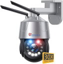 【 金属製・500万画素・30倍光学ズーム 】 Ctronics 防犯カメラ 屋外 夜間カラー撮影 自動追尾 監視カメラ wifi パトロール機能 夜間150M...
