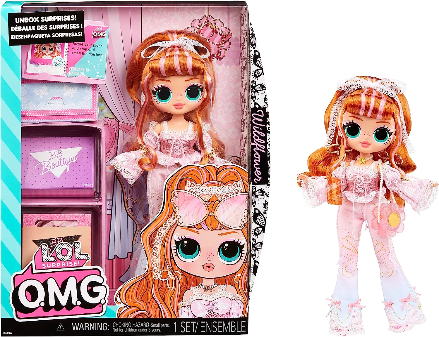 ysAiz LOL TvCYI OMG Cht[ LOL GI[G ւ l` ̎q  ߋt@bV h[ LOL Surprise OMG Wildflower Fashion Doll with Multiple Surprises and Fabulous Accessories ? Great Gift for Kids Ages 4+
