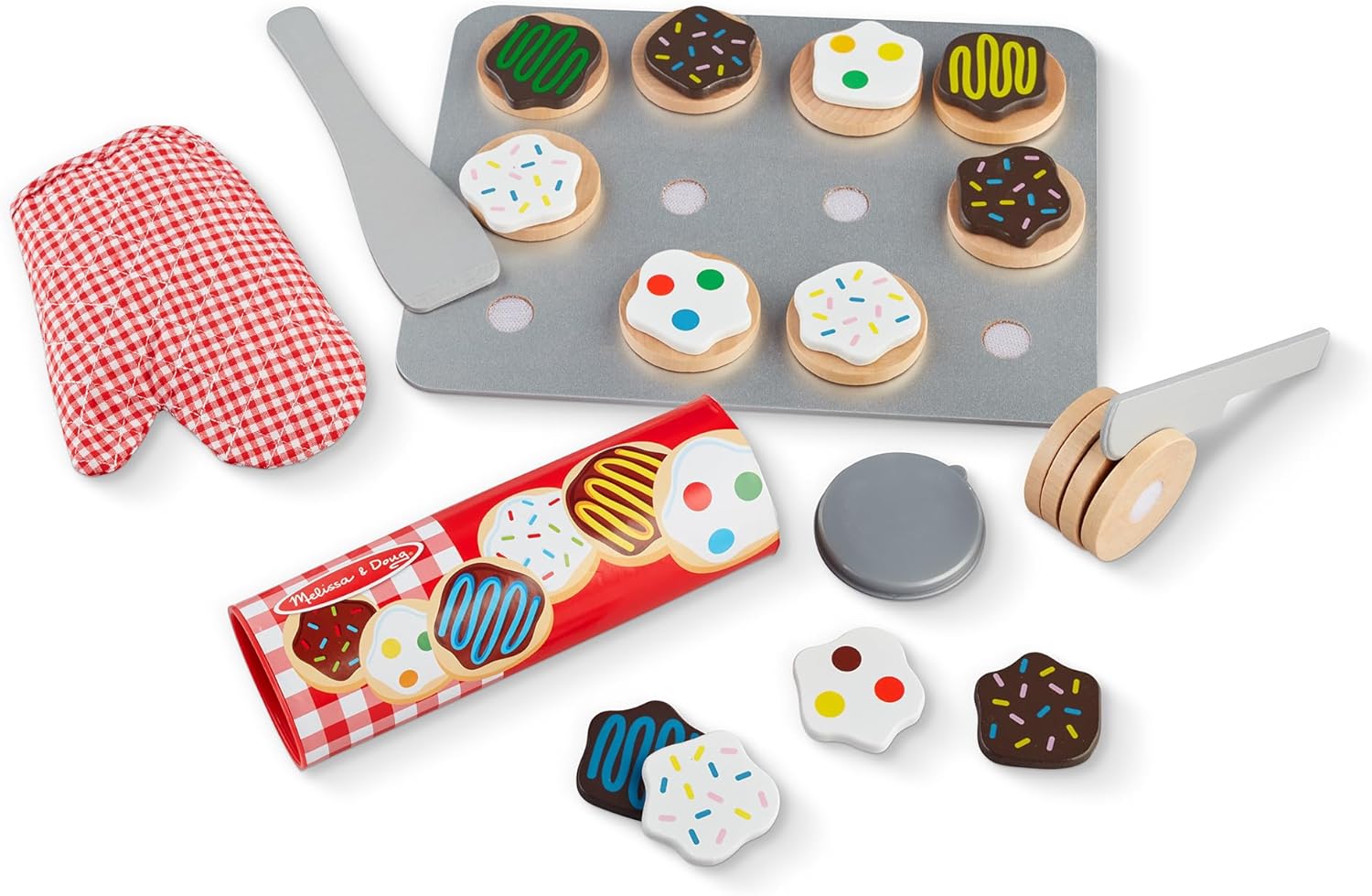 メリッサ＆ダグ クッキーごっこセット 木製おままごと スライス＆ベイク お菓子作り トッピング付き 知育玩具 3歳以上 プレゼント ギフト ごっこ遊び ままごと おもちゃ 誕生日 クリスマス 女の子 男の子 【並行輸入品】Melissa & Doug Slice & Bake Cookie Set with Wooden