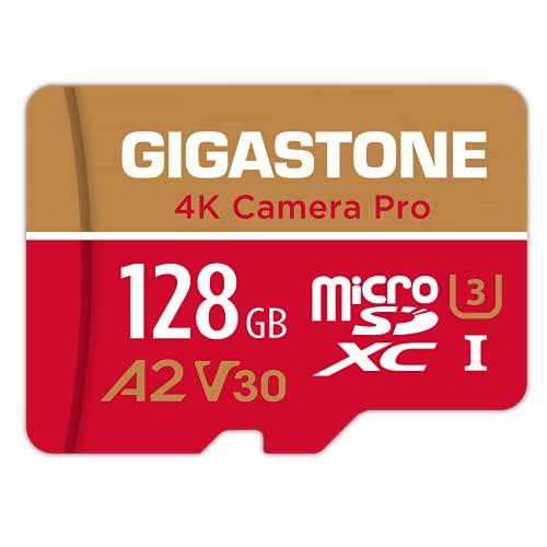 Gigastone 128GB マイクロSDカード A2 V30 Ultra HD 4K ビデオ録画 Gopro 防犯カメラ アクションカメラ 高速4Kゲーム 動作確認済 100MB/s マイクロ SDXC UHS-I U3 C10 Class 10