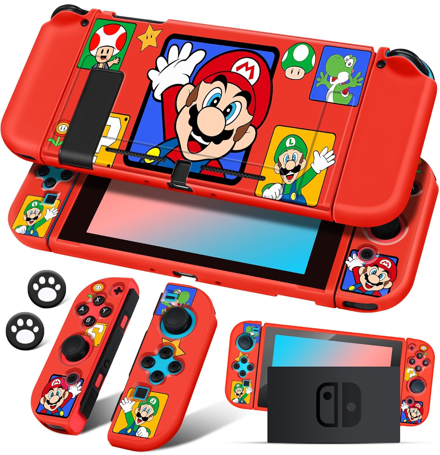 【並行輸入品】 任天堂 スイッチ スーパー マリオ カバー ケース 保護 傷がつかない 取り付け 簡単 Nintendo Switch ゲーム 男の子 女の子 かっこいい おしゃれ 可愛い ソフトスリム シェルカバー コントローラー クリスマス 誕生日 プレゼント 幼稚園 保育園 小学生 大人