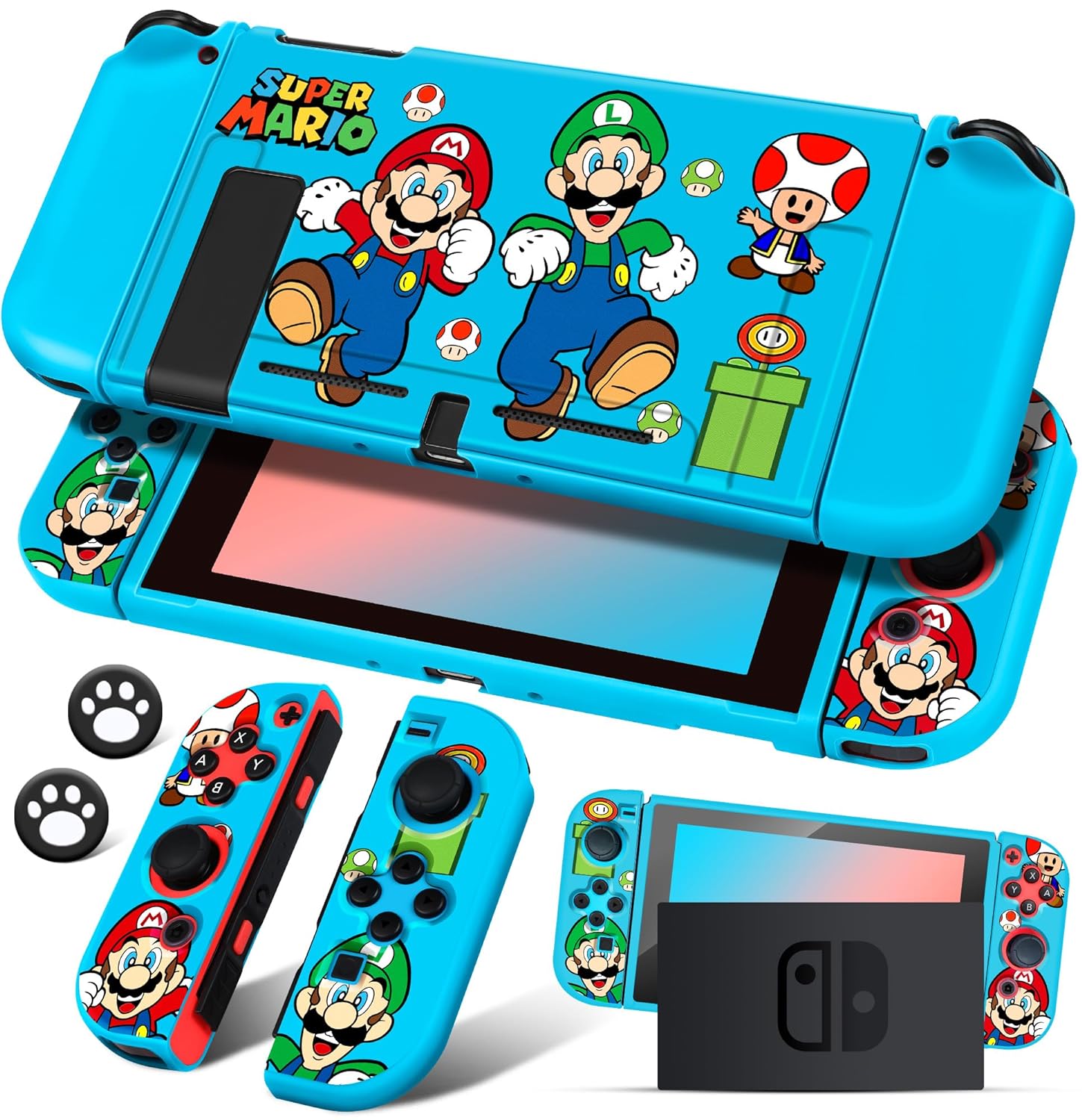 【並行輸入品】 任天堂 スイッチ スーパー マリオ カバー ケース 保護 傷がつかない 取り付け 簡単 Nintendo Switch ゲーム 男の子 女の子 かっこいい おしゃれ 可愛い ソフトスリム シェルカバー コントローラー クリスマス 誕生日 プレゼント 幼稚園 保育園 小学生 大人