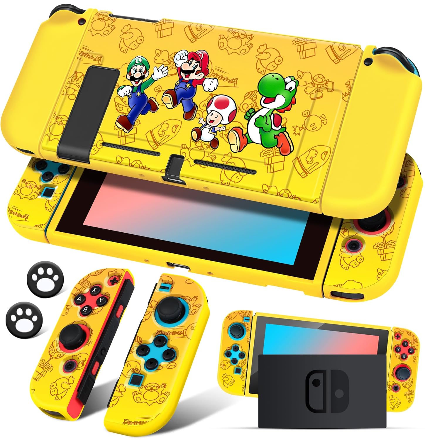 【並行輸入品】 任天堂 スイッチ スーパー マリオ カバー ケース 保護 傷がつかない 取り付け 簡単 Nintendo Switch ゲーム 男の子 女の子 かっこいい おしゃれ 可愛い ソフトスリム シェルカバー コントローラー クリスマス 誕生日 プレゼント 幼稚園 保育園 小学生 大人