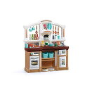 【並行輸入品】 Step2 子供 ままごと 玩具 キッチン 食器 カトラリー 食べ物 キッチンセット 知育玩具 おもちゃ 45点セット 大きなブラウンのプレイキ...