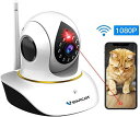 VStarcam 猫カメラ  - 猫と遊び機能搭載 wifi ペットカメラ ペット見守り スマホ連動 犬 留守番 猫遊び 猫交流 見守りカメラ ワイヤレス 防犯カメラ 200万画素 Wi-Fi ペット用品 録画機不要 SDカード録画 電波法認証済み(TELEC) VStarcam C38S-P