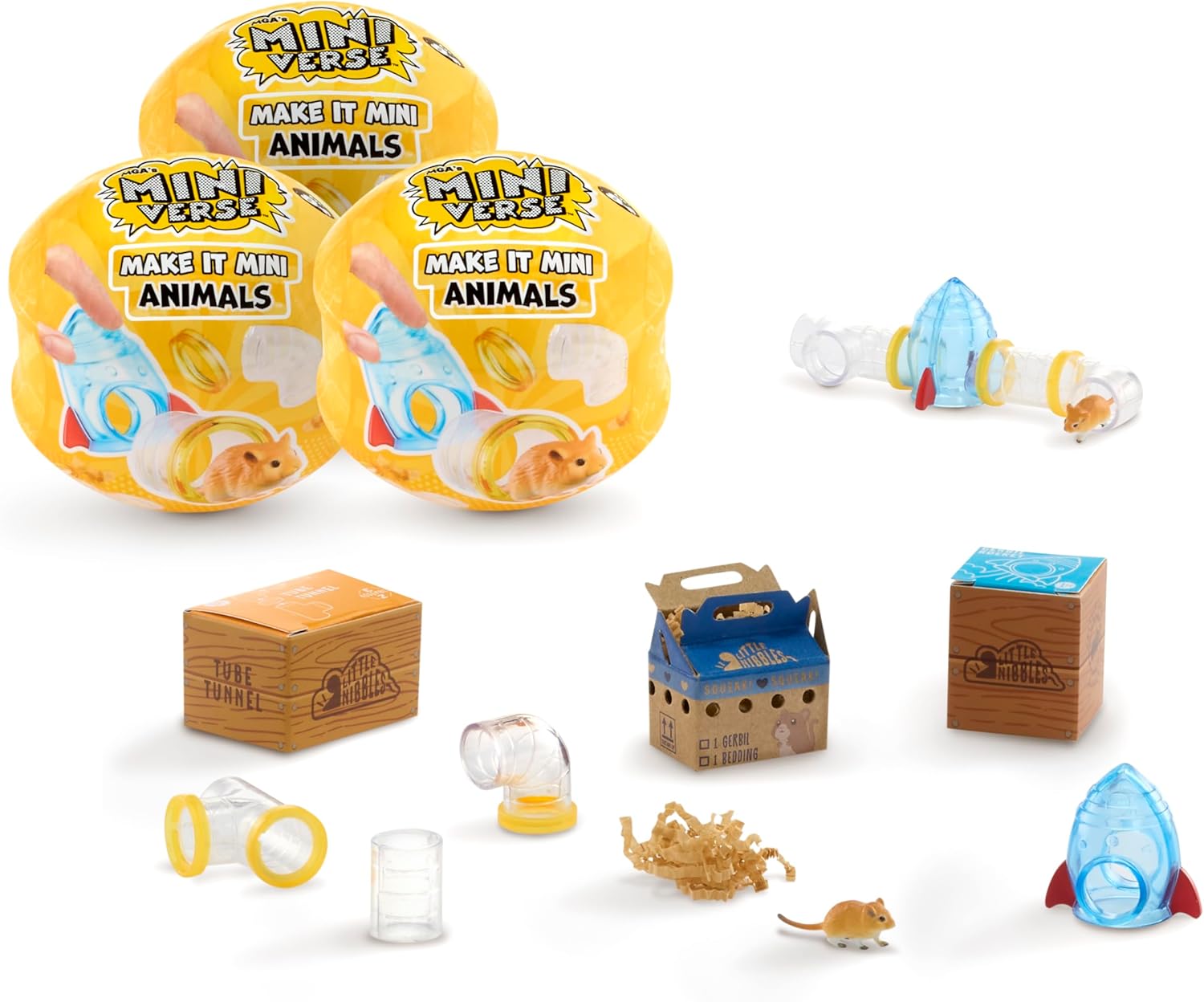 MGA ミニバース Make It Mini アニマル 3個パック シリーズ2 ミニチュア動物 DIY レジンクラフト ブラインドパック ミニフィギュア コレクション ごっこ遊び ままごと おもちゃ 誕生日 クリスマス 女の子 男の子 【並行輸入品】MGA's Miniverse Make It Mini Animals