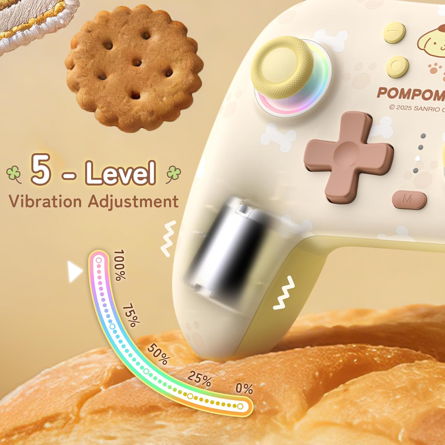 ポムポムプリン Switchコントローラー ワイヤレス Bluetooth 2.4G RGBライト ホールエフェクト ジャイロ振動対応 Nintendo Switch PC iOS Android スイッチ ごっこ遊び ままごと おもちゃ 誕生日 クリスマス 女の子 男の子 【並行輸入品】Switch Controller 3