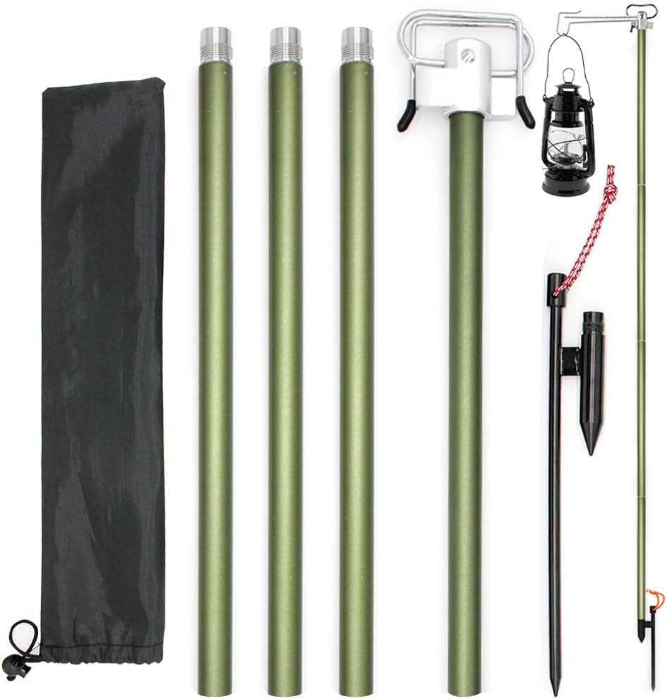 CHENGMAY テーブル ランタンスタンド 収納式ダブルハンガー 直径16mm 打ち込み式 テーブル 2way 軽量 ..