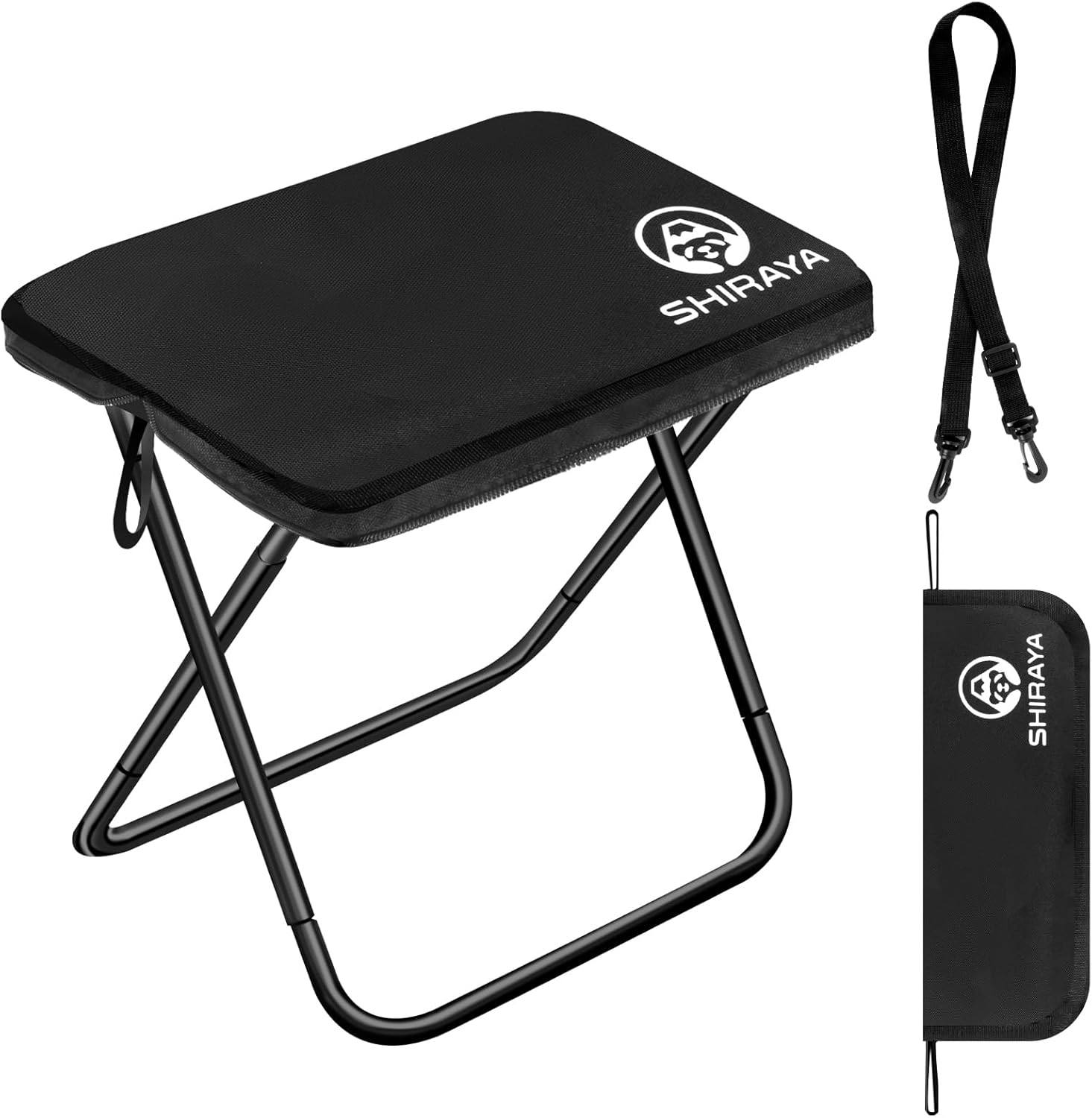 shiraya【Newモデル】折りたたみ椅子 アウトドアチェア コンパクト 超軽量 アルミ合金 ショルダー付き ..