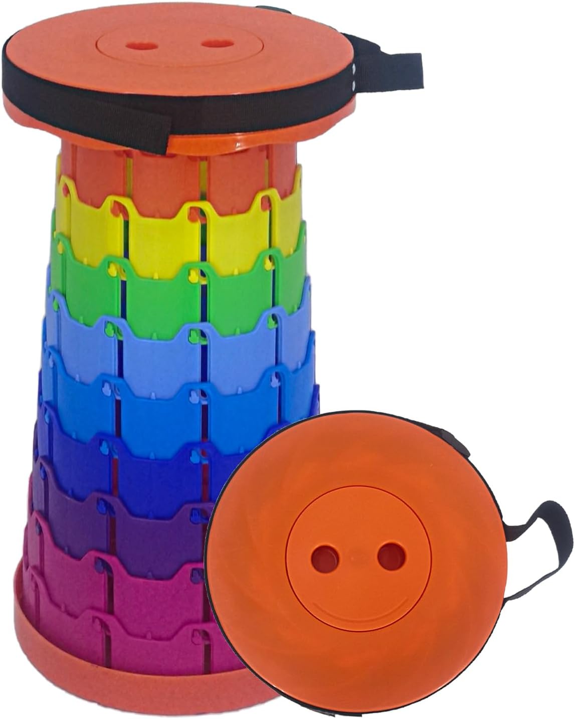 BTtime 折りたたみ椅子 伸縮式 アウトドアチェア 折り畳み式 キャンプ椅子 キャンプスツール 軽量 防水 持ち手付き 持ち運び便利 1秒開閉可能 耐荷重200KG 釣り/観戦/花火大会/屋内/屋外用（イエロートップ・カラーコア）