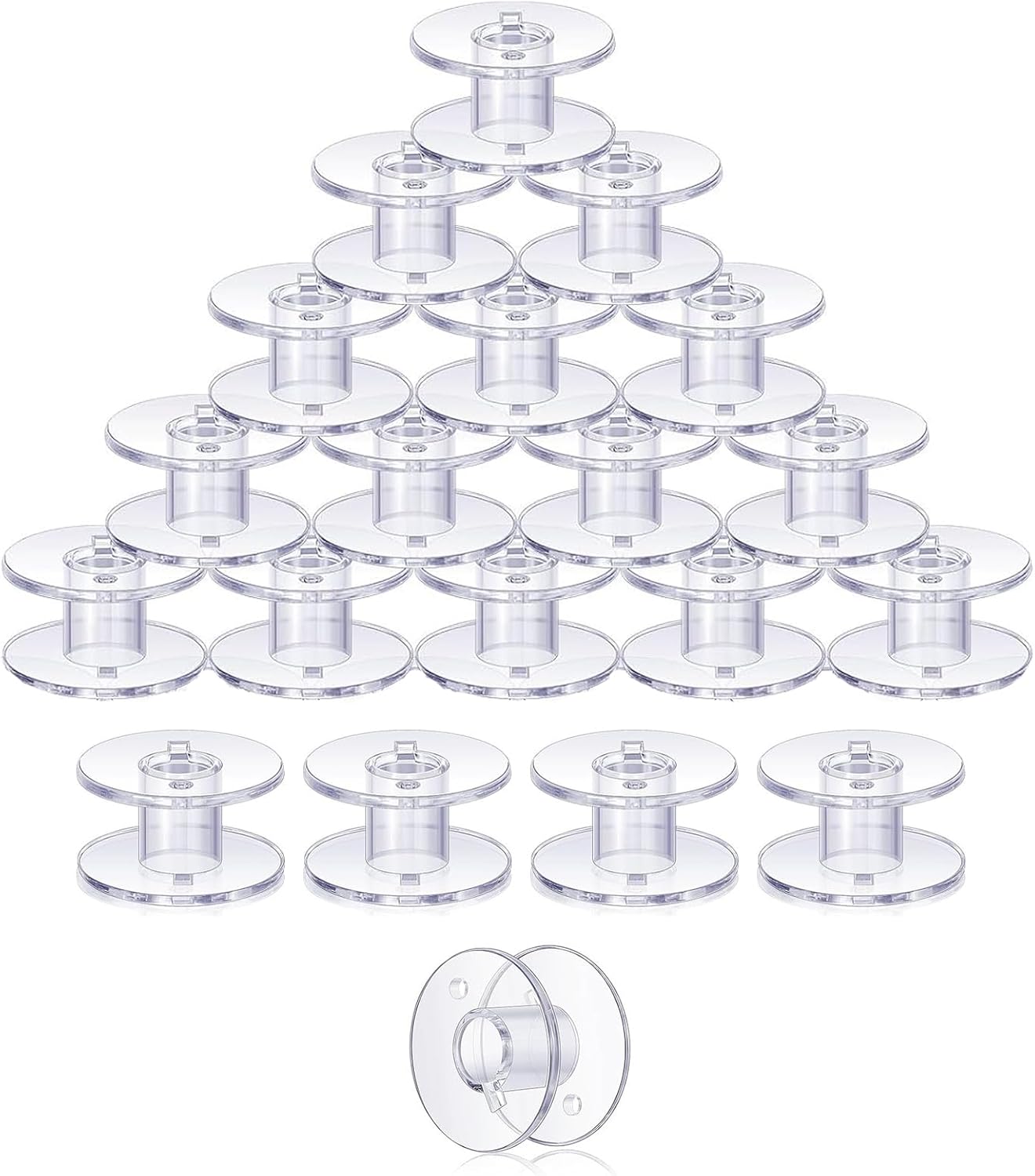 BTtime 家庭用ミシン ボビン 20個 プラスチック製 11.5mm 透明色 裁縫道具 DIY ブラザー/ジャノメ/JUKI/シンガー 汎用