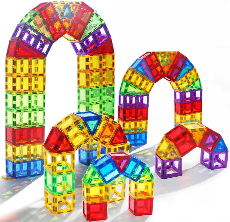 MAGBLOCK 46ピース マグネットブロック 6.5cm 磁石ブロック 子供 知育玩具 マグネットおもちゃ人気 おもちゃ 女の子 男の子 誕生日 入園 クリスマスプレゼント（日本語マニュアルを含む）